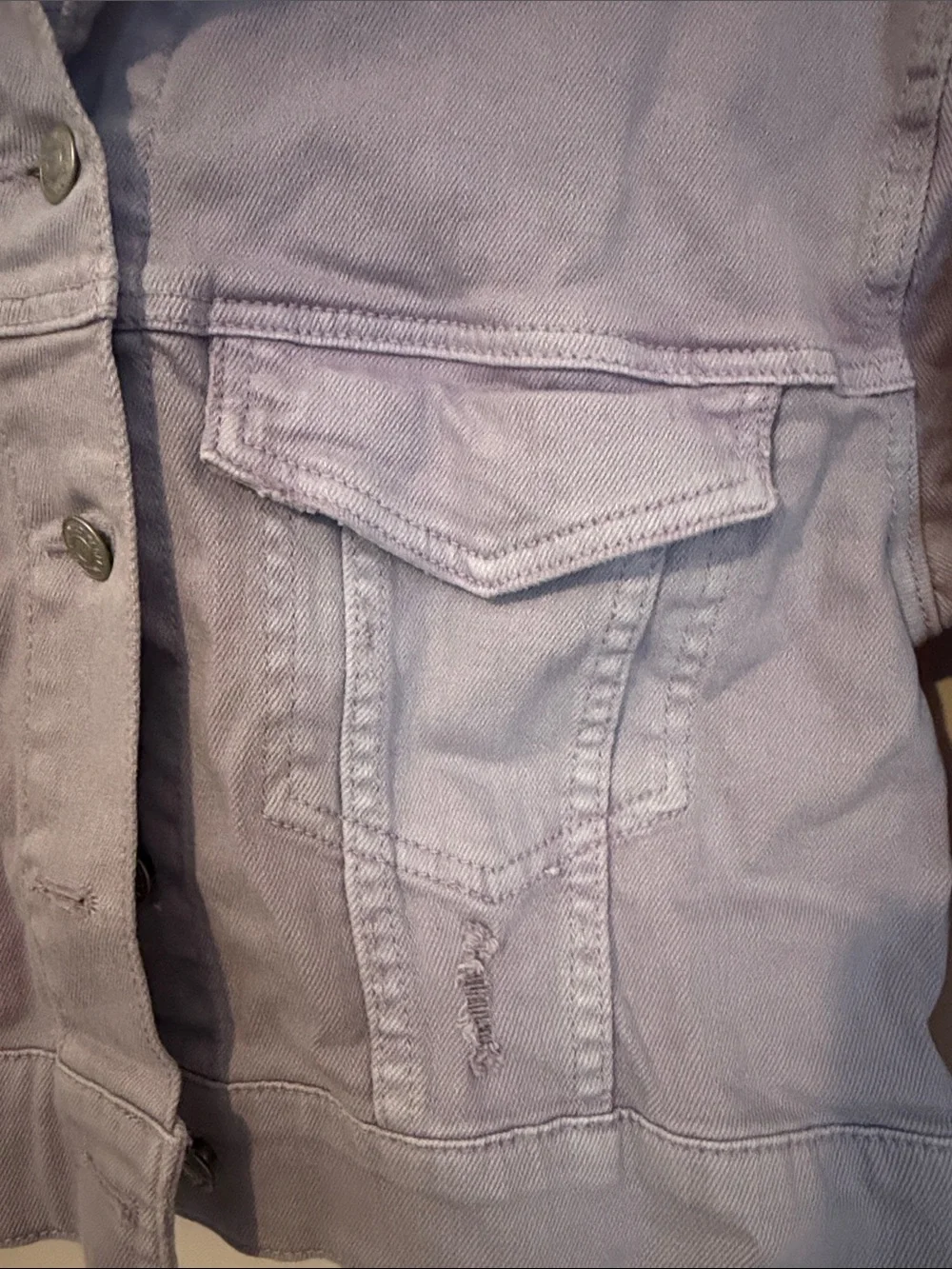 wild fable Lavender Cropped Denim Jacket - Picture 5 of 6